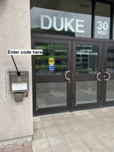 Image of Entrance Buzzer Location to enter from Duke Street